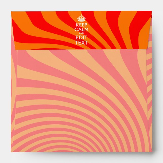 Personalised KEEP CALM AND Have Text Orange Swirl Envelopes (Back (Top Flap))