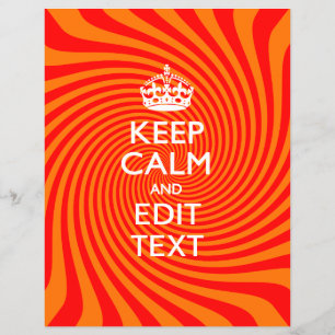 Personalised KEEP CALM AND Have Text Orange Swirl Flyer