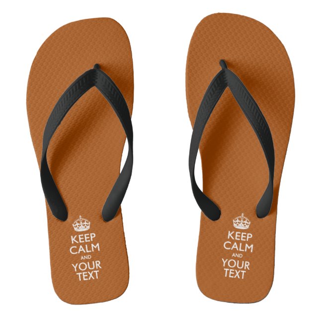 Personalised KEEP CALM And Have Your Text Flip Flops (Footbed)