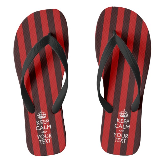 Personalised KEEP CALM And Have Your Text Flip Flops (Footbed)