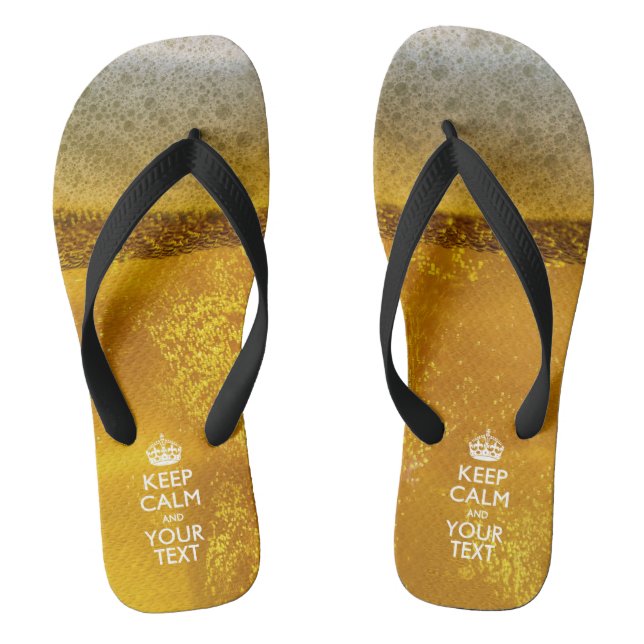 Personalised KEEP CALM And Have Your Text Flip Flops (Footbed)