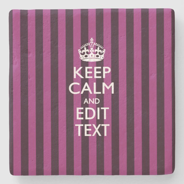 Personalised Keep Calm And Have Your Text Fuchsia Stone Coaster (Front)
