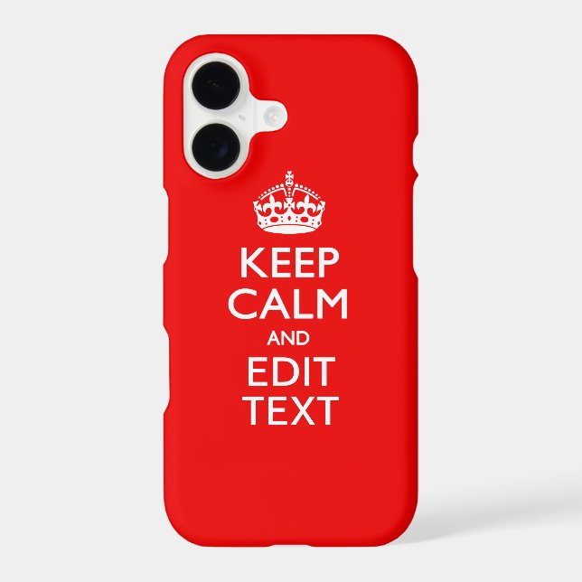 Personalised Keep Calm And Have Your Text on Red (Back)