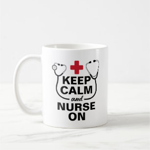 Personalised Keep Calm and Nurse On Custom Coffee Mug