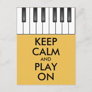 Personalised KEEP CALM and PLAY ON -Keyboard piano Postcard