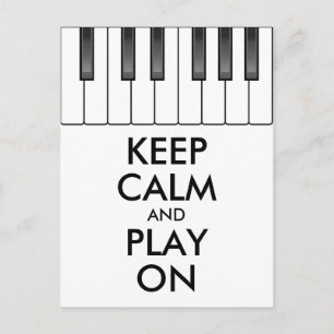 Personalised KEEP CALM and PLAY ON -Keyboard piano Postcard