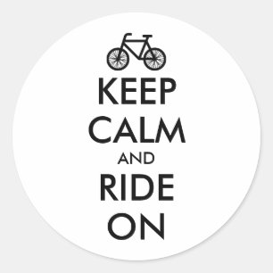 Personalised KEEP CALM and RIDE ON Classic Round Sticker