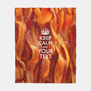 Personalised Keep Calm And Your Bacon Fleece Blanket