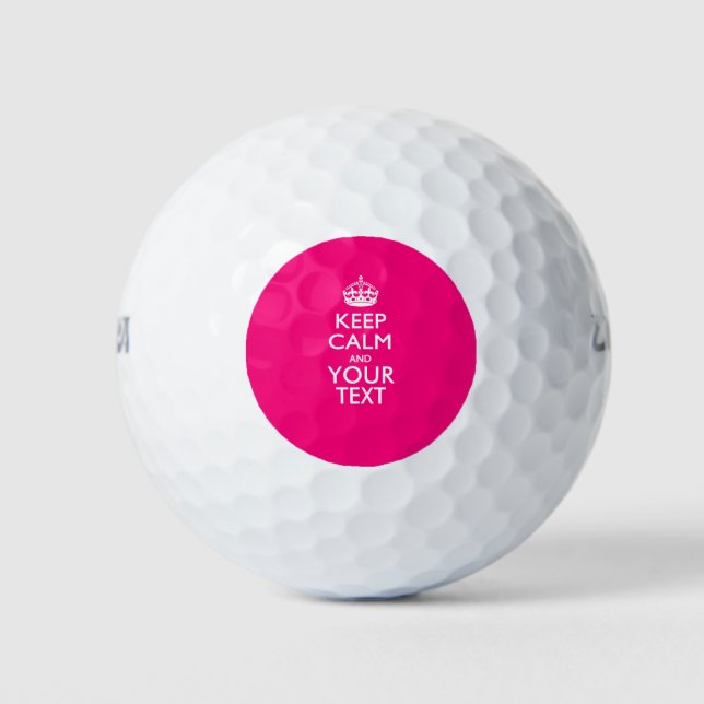 Personalised KEEP CALM AND Your Creative Text Golf Balls (Front)