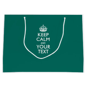 Personalised KEEP CALM AND Your Creative Text Large Gift Bag