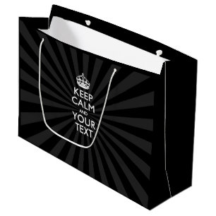 Personalised KEEP CALM AND Your Creative Text Large Gift Bag