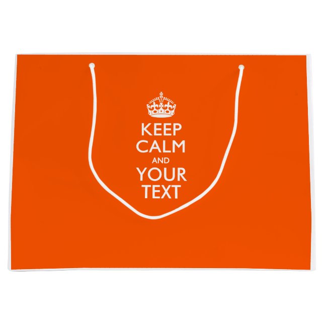 Personalised KEEP CALM AND Your Creative Text Large Gift Bag (Front)