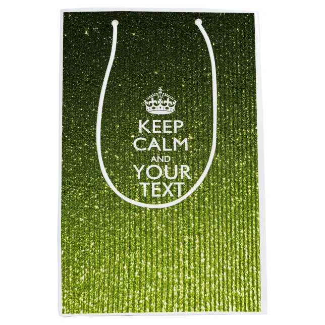 Personalised KEEP CALM AND Your Creative Text Medium Gift Bag (Front)