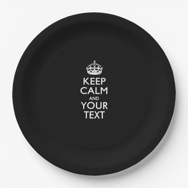 Personalised KEEP CALM AND Your Creative Text Paper Plate (Front)