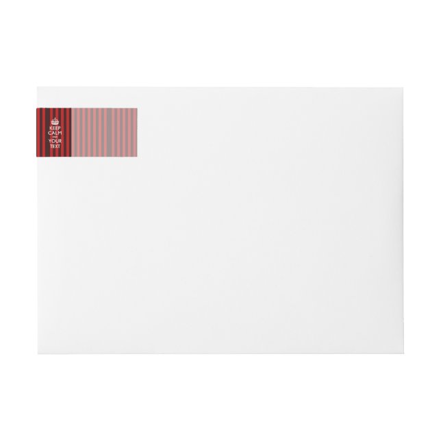 Personalised KEEP CALM AND Your Creative Text Red Wrap Around Label (Front)