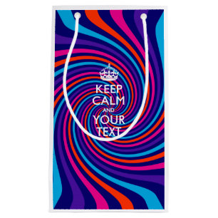 Personalised KEEP CALM AND Your Creative Text Small Gift Bag