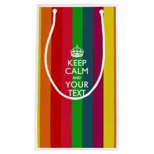 Personalised KEEP CALM AND Your Creative Text Small Gift Bag