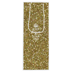 Personalised KEEP CALM AND Your Creative Text Wine Gift Bag