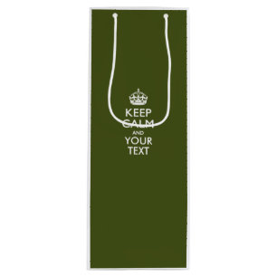 Personalised KEEP CALM AND Your Creative Text Wine Gift Bag