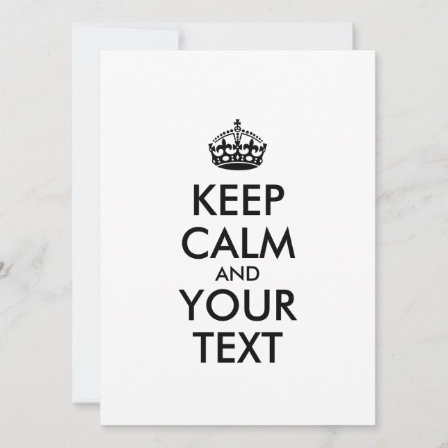 Personalised KEEP CALM and YOUR TEXT (Front)