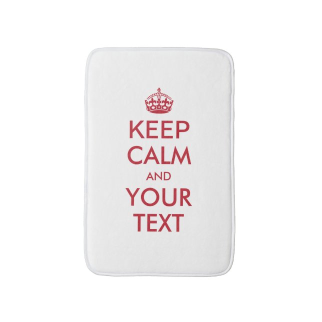 Personalised KEEP CALM and YOUR TEXT Bath Mat (Front Vertical)