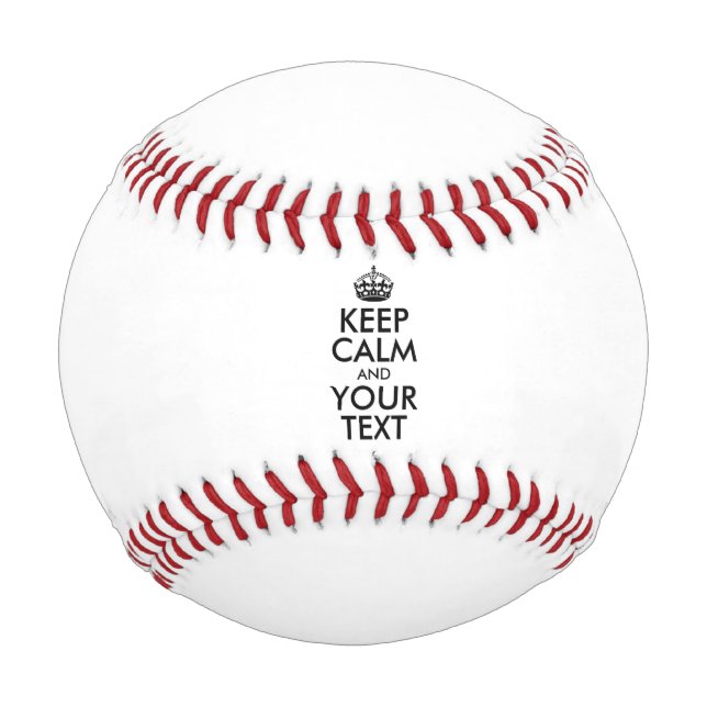 Personalised KEEP CALM and YOUR TEXT - black Baseball (Front)