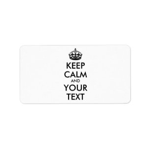 Personalised KEEP CALM and YOUR TEXT - black Label