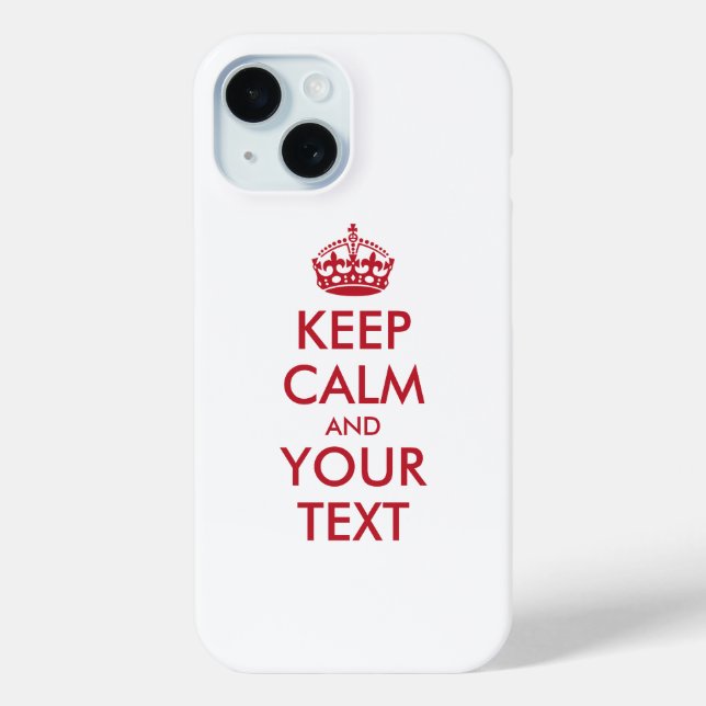 Personalised KEEP CALM and YOUR TEXT Case-Mate iPhone Case (Back)