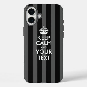 Personalised KEEP CALM AND Your Text iPhone 16 Plus Case