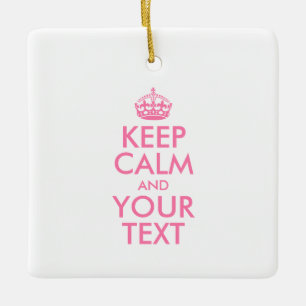 Personalised KEEP CALM and YOUR TEXT Ceramic Tree Decoration