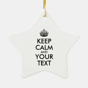 Personalised KEEP CALM and YOUR TEXT Ceramic Tree Decoration