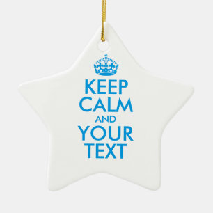 Personalised KEEP CALM and YOUR TEXT Ceramic Tree Decoration