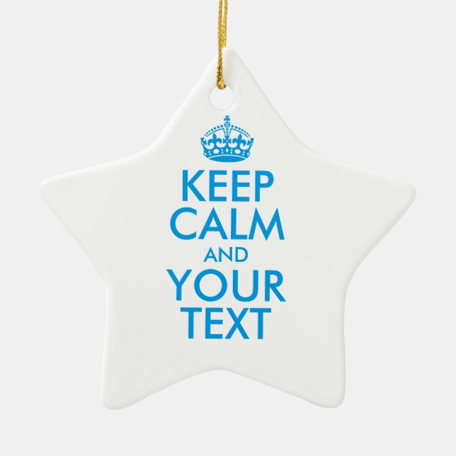 Personalised KEEP CALM and YOUR TEXT Ceramic Tree Decoration (Front)