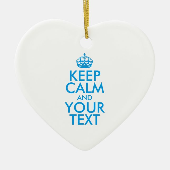 Personalised KEEP CALM and YOUR TEXT Ceramic Tree Decoration (Front)