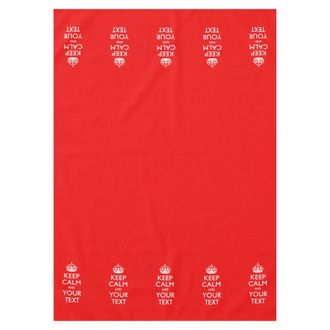 Personalised Keep Calm And Your Text Coral Pink Tablecloth (Front)