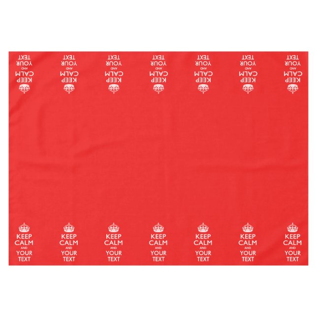 Personalised Keep Calm And Your Text Coral Pink Tablecloth (Front (Horizontal))