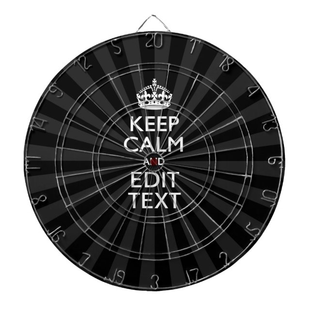 Personalised KEEP CALM and your text Creative Dartboard (Front)