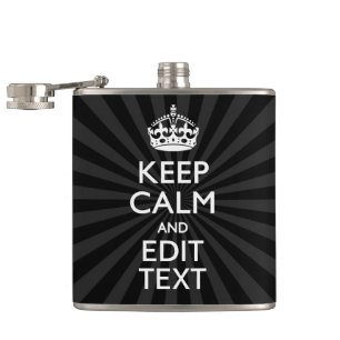 Personalised KEEP CALM and your text Creative Hip Flask