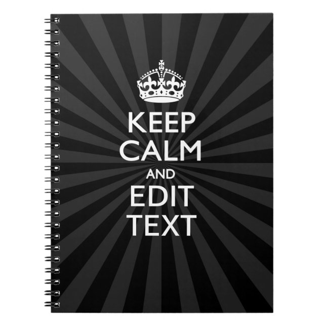 Personalised KEEP CALM and your text Creative Notebook (Front)