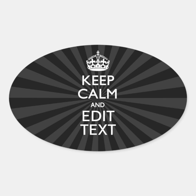 Personalised KEEP CALM and your text Creative Oval Sticker (Front)