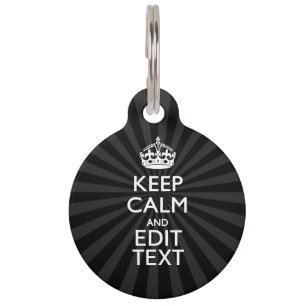 Personalised KEEP CALM and your text Creative Pet Tag