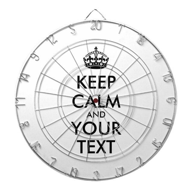 Personalised KEEP CALM and YOUR TEXT Dartboard (Front)