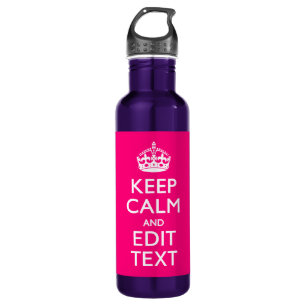 Personalised KEEP CALM AND Your Text EASILY PINK 710 Ml Water Bottle