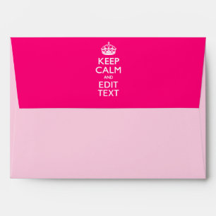 Personalised KEEP CALM AND Your Text EASILY PINK Envelopes