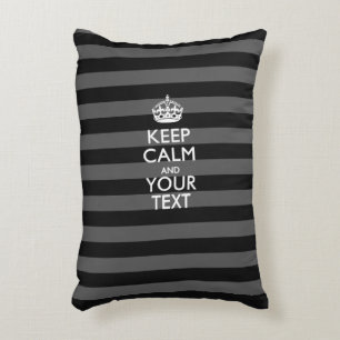 Personalised KEEP CALM AND Your Text for Black Decorative Cushion