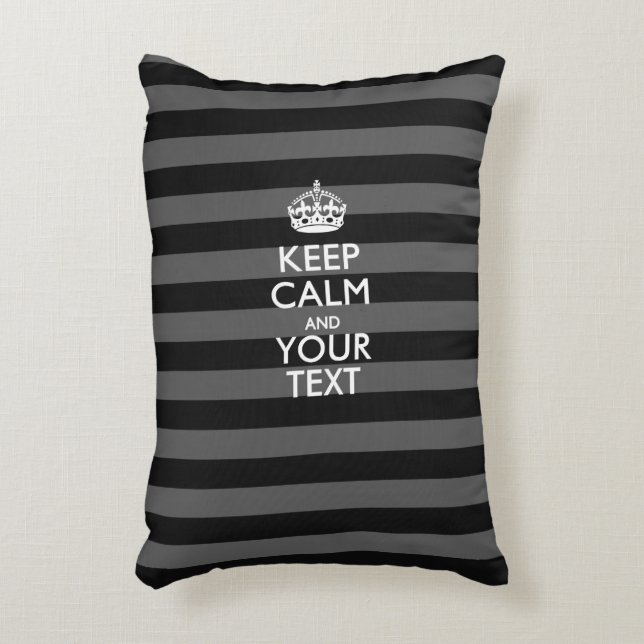 Personalised KEEP CALM AND Your Text for Black Decorative Cushion (Front(Vertical))