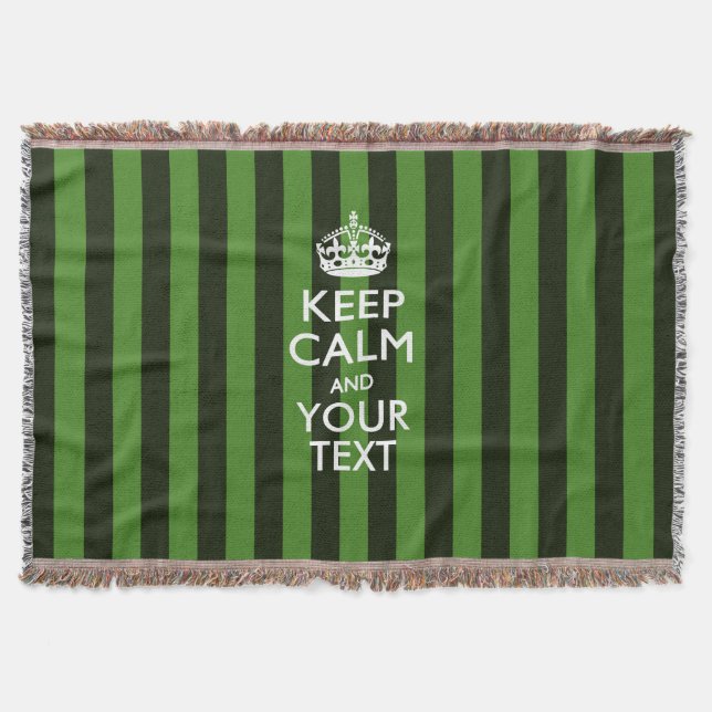 Personalised Keep Calm and Your Text for Cool Gift Throw Blanket (Front)