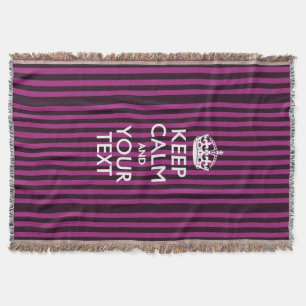 Personalised Keep Calm and Your Text for Cool Gift Throw Blanket