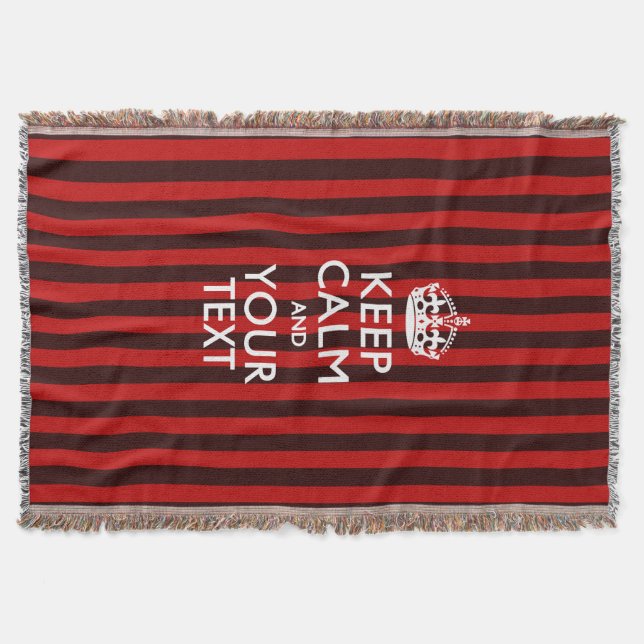 Personalised Keep Calm and Your Text for Cool Gift Throw Blanket (Front)