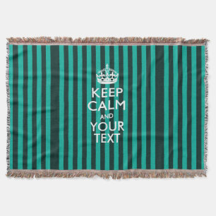Personalised Keep Calm and Your Text for Cool Gift Throw Blanket